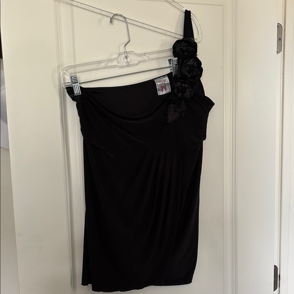 Black Asymmetrical One-Shoulder Cocktail Dress - Picture 1 of 2